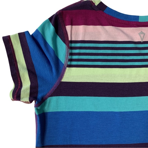 Ivivva Girls Multicolored Striped Short Sleeve Tee Top Size 8 - Picture 8 of 14